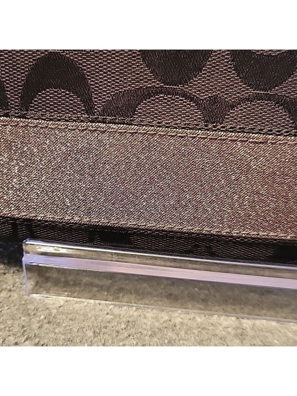 EUC Coach Legacy full zip wallet with glitter stripe - Picture 2 of 10
